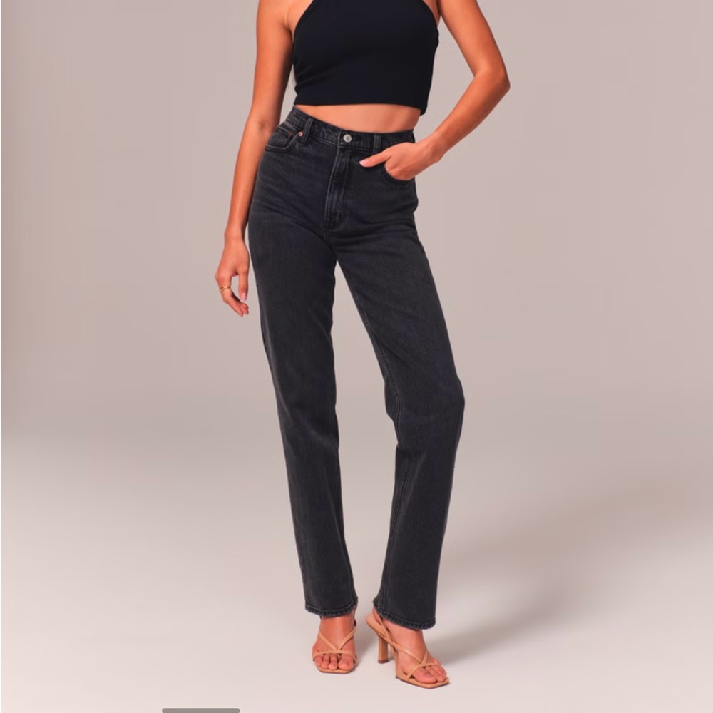 Abercrombie & Fitch Women's High Rise Jeans - Black